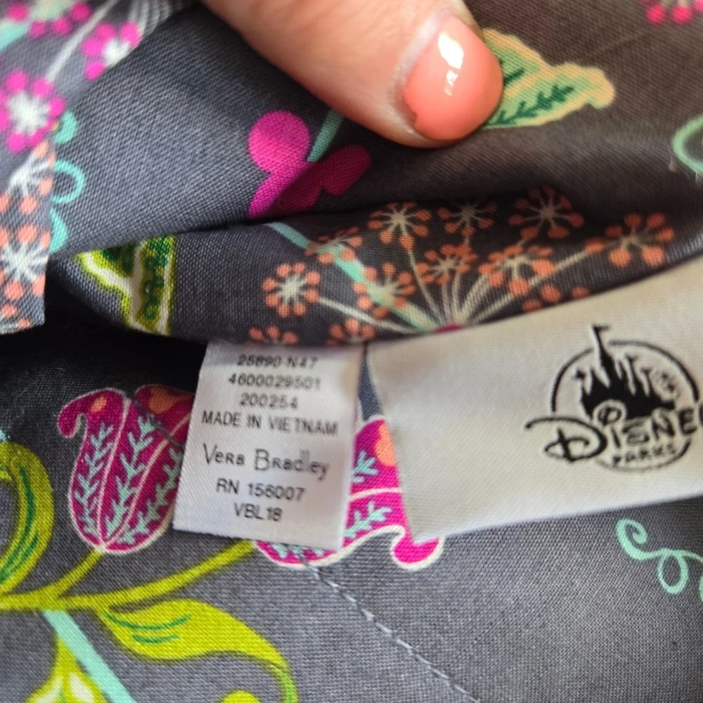 Vera Bradley Tote Disney Parks Women Large Gray Mickey's Whimsical Paisley Quilt
